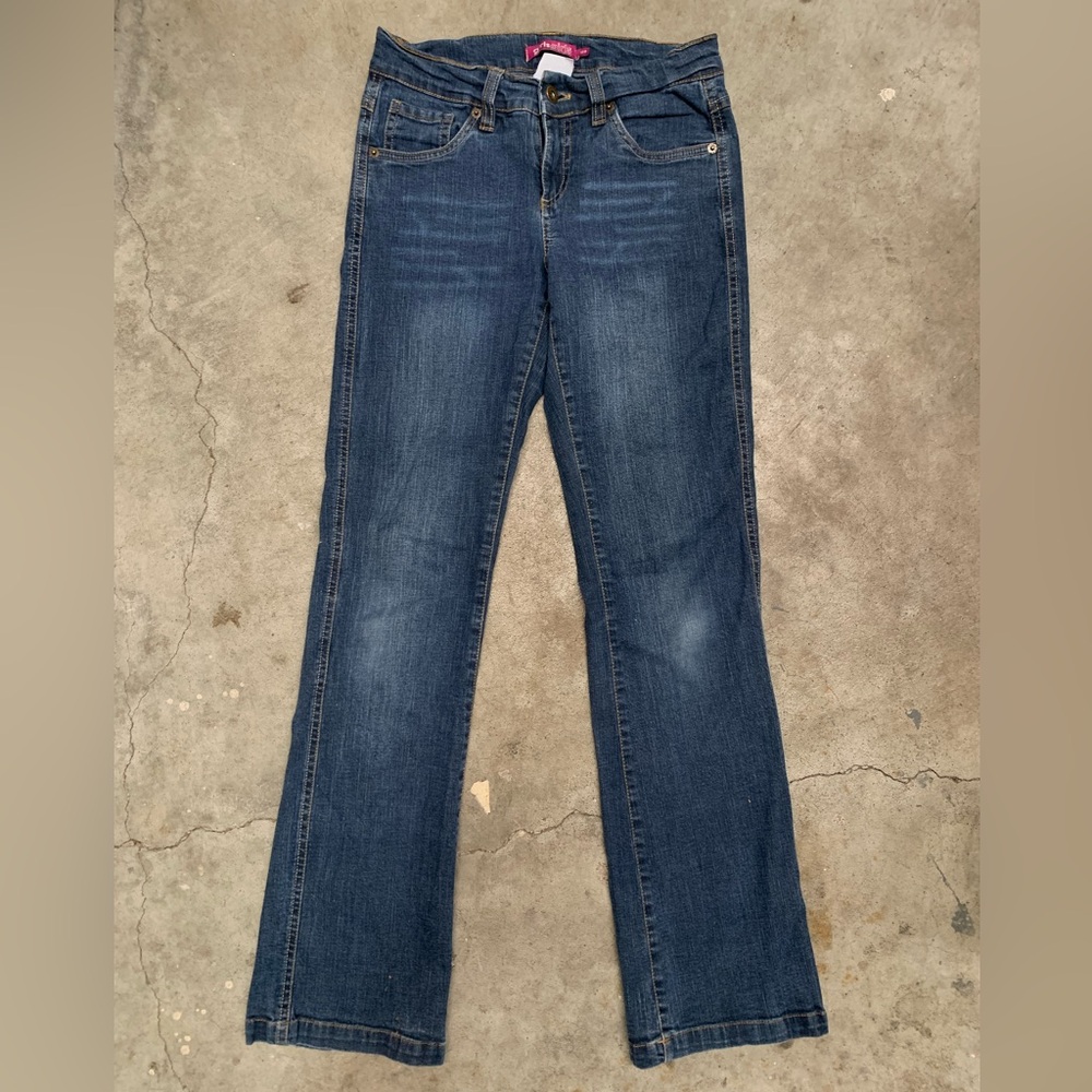 Embroidered Blue Jeans with Butterfly Design